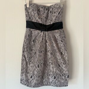 H&M Strapless Lace Dress with Black Accent
